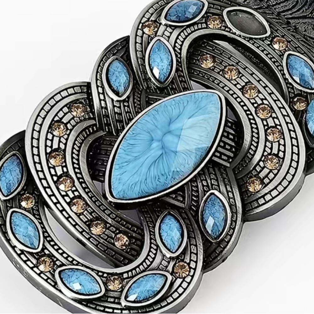 Pu Leather Boho Western Cowgirl Gemstone Belt - Picture 4 of 5